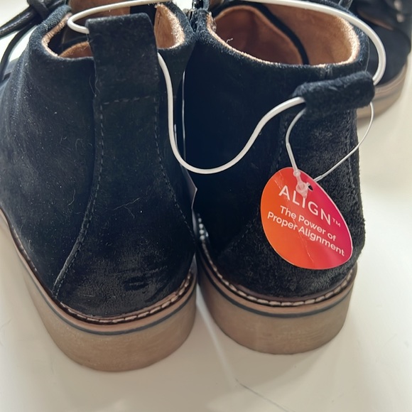 New!! Comfortiva Align Rebeca Full Suede Leather Size Zip Ankle Chuka Black Boot - Picture 4 of 16